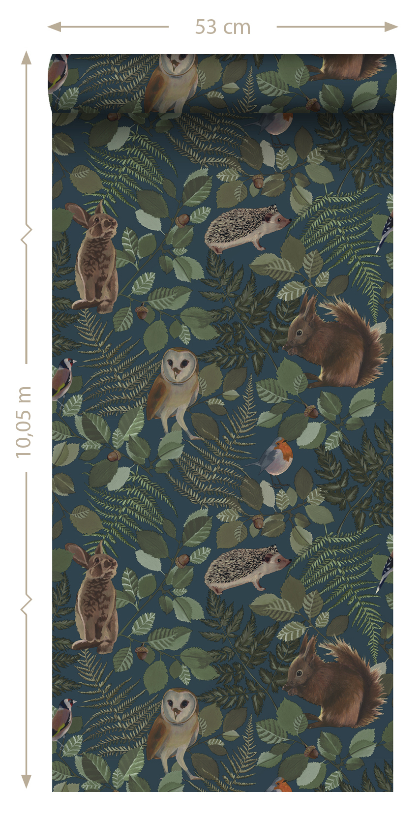 Kids Wallpaper Forest Animals Dark Blue & Green 139250 (5)