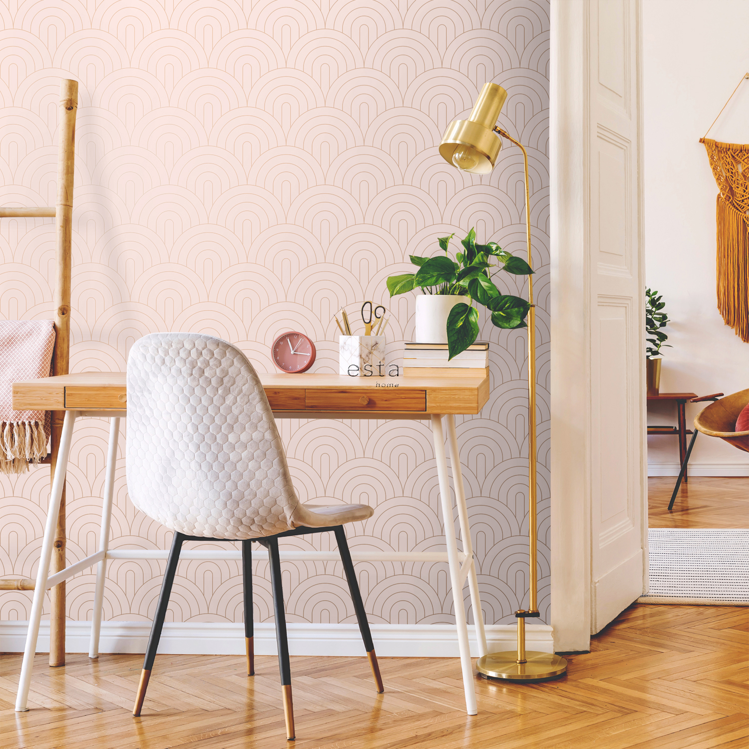 Wallpaper Art Deco Arches Soft Pink 139217 (3)