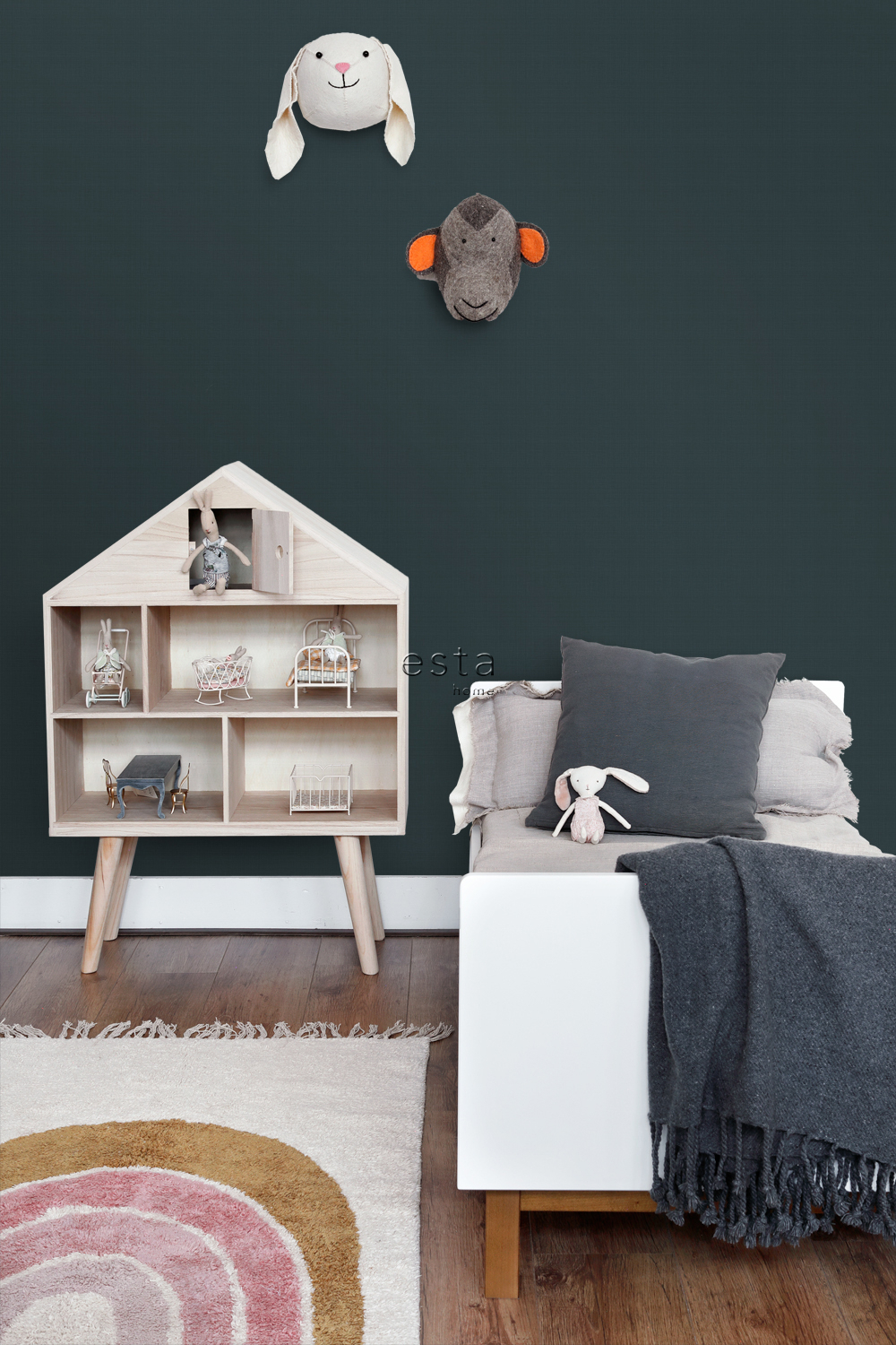 Wallpaper Linen Texture Ink Blue 139242 (2)