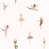 Kids Wallpaper Ballerinas Lilac Pink & White