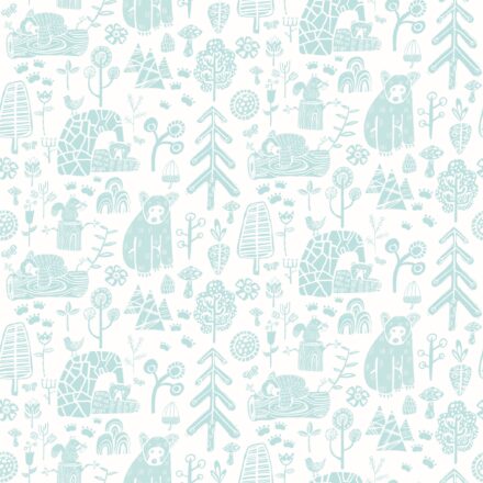 Kids Wallpaper Bears Blue – Honeywood Bears Bluejay