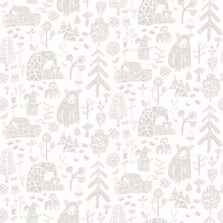 Kids Wallpaper Bears Grey – Honeywood Bears Dove