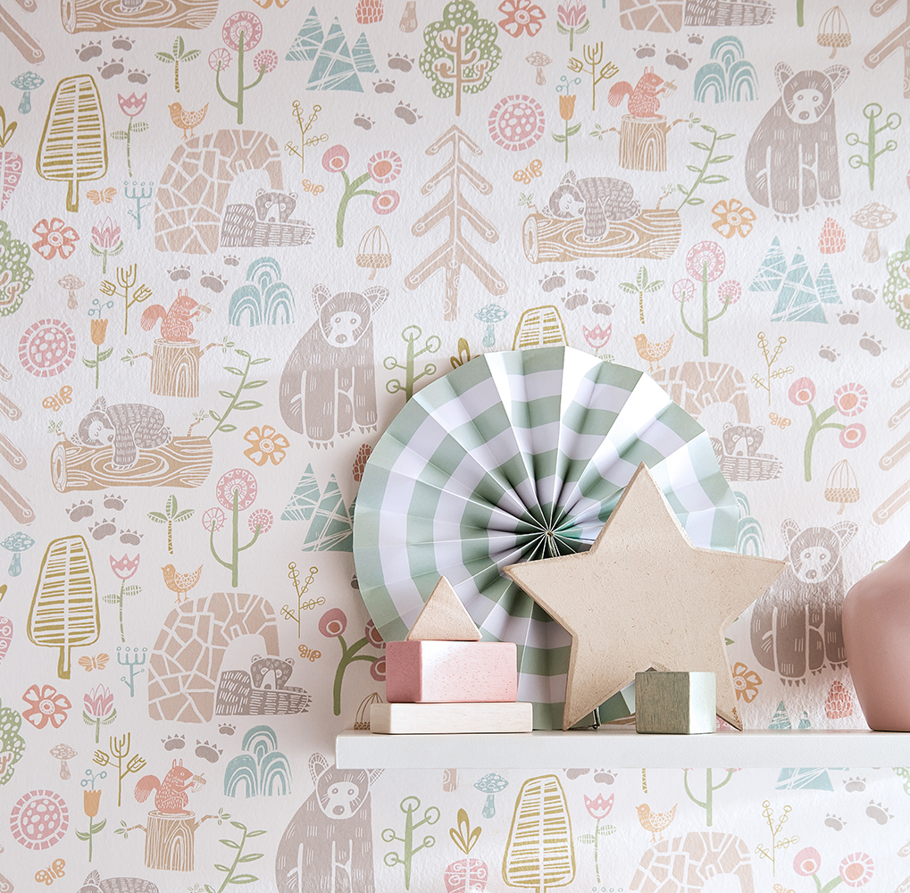 Kids Wallpaper Bears Multicolour – Honeywood Bears Sherbet WGU50148W (1)