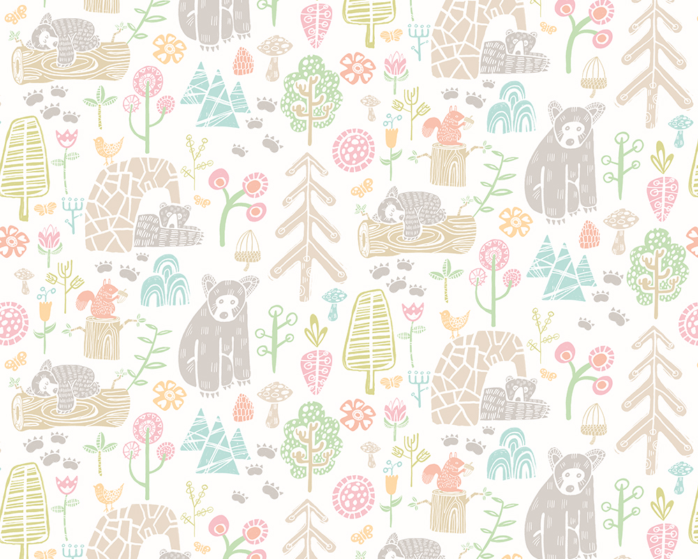 Kids Wallpaper Bears Multicolour – Honeywood Bears Sherbet WGU50148W (3)