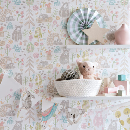 Kids Wallpaper Bears Multicolour