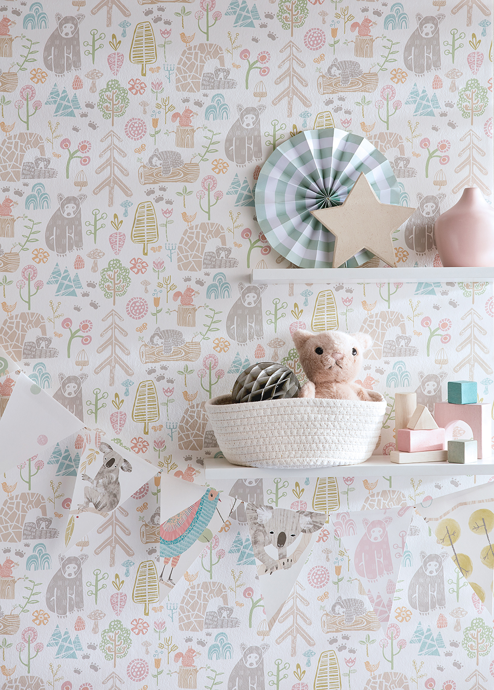 Kids Wallpaper Bears Multicolour – Honeywood Bears Sherbet WGU50148W (4) Kids Wallpaper Bears Multicolour