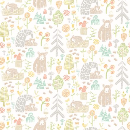 Kids Wallpaper Bears Yellow&Green