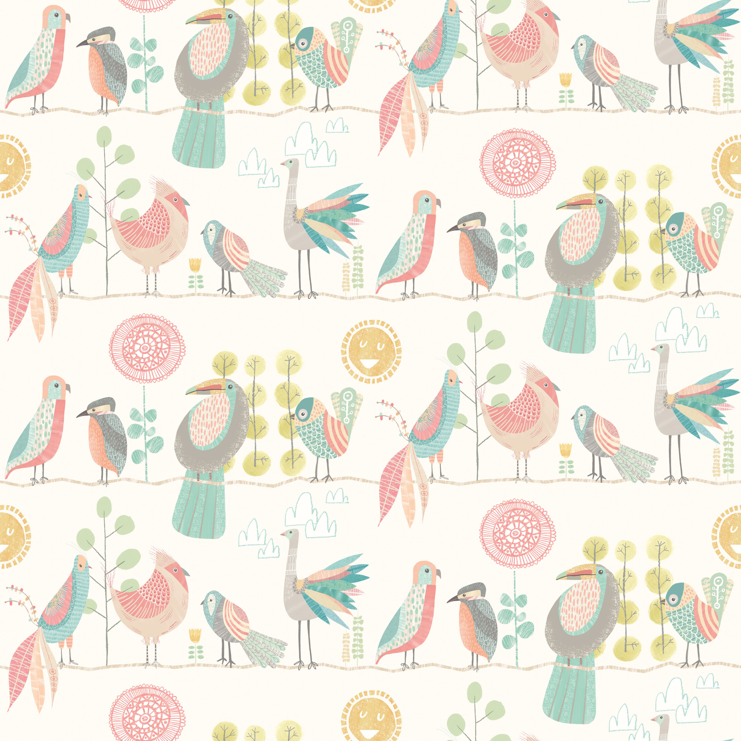 Kids Wallpaper Birds Blush – Feather Ballet Slipper WGU50143W (1) Kids Wallpaper Birds Blush – Feather Ballet Slipper