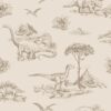 Kids Wallpaper Dinosaurs Beige