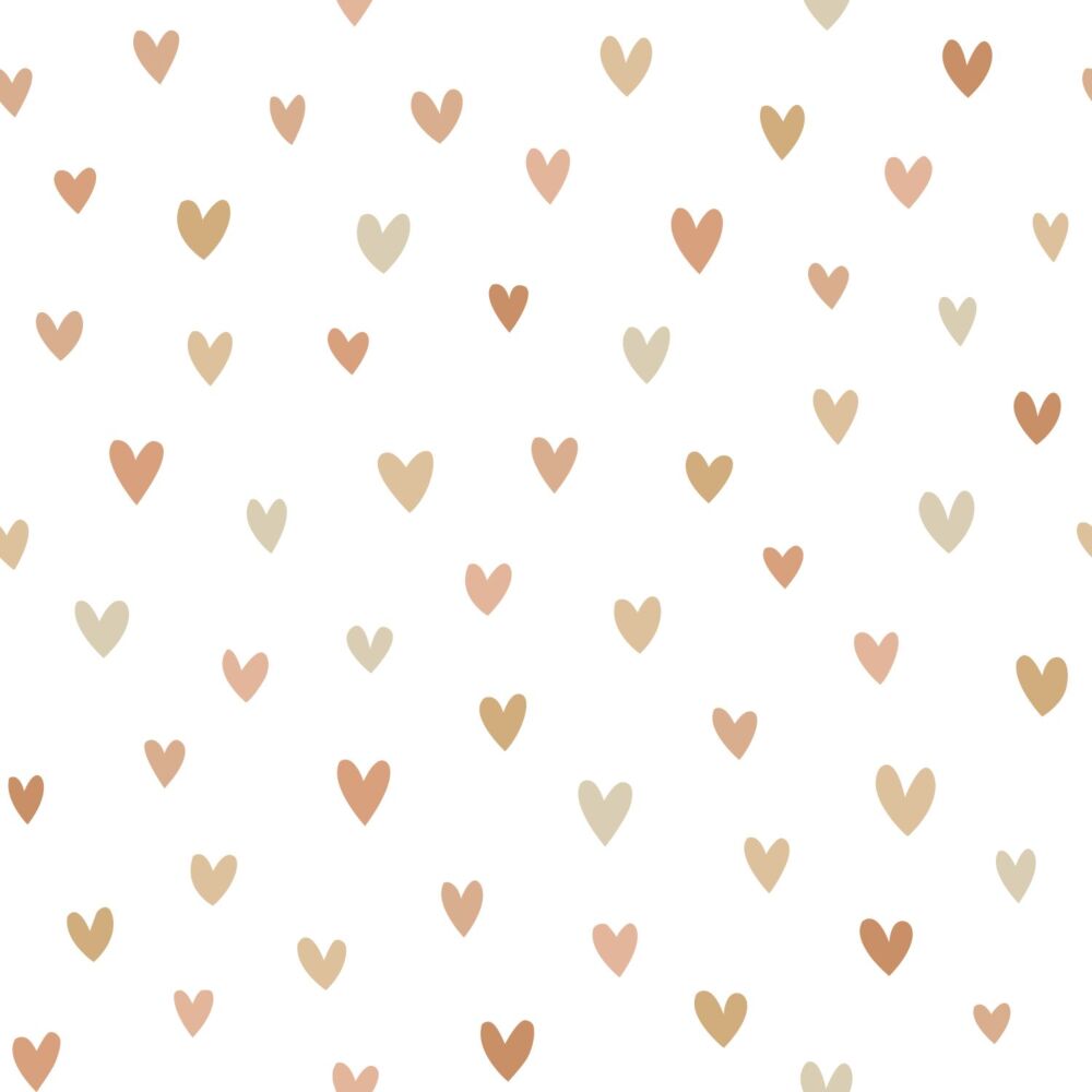 Kids Wallpaper Hearts Terracotta&Beige 139755 (1) Kids Wallpaper Hearts Terracotta&Beige