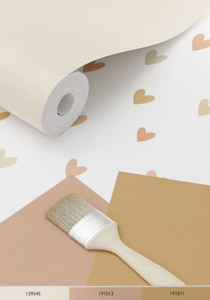 Kids Wallpaper Hearts Terracotta&Beige 139755 (3)