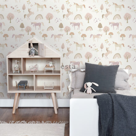 Kids Wallpaper Unicorns Soft Pink