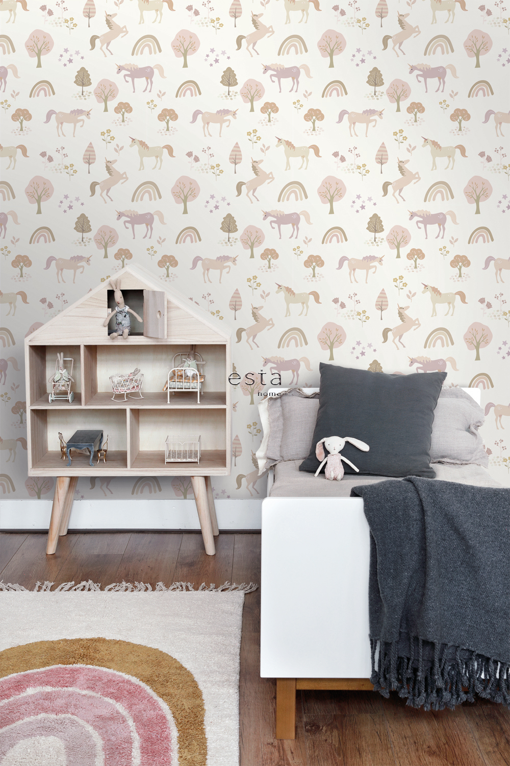 Kids Wallpaper Unicorns Soft Pink 139503 (3) Kids Wallpaper Unicorns Soft Pink