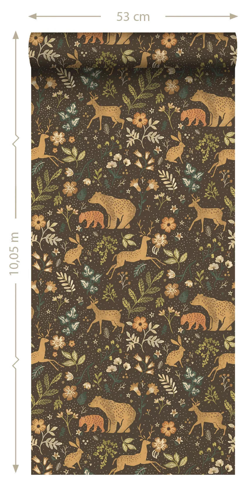 Kids Wallpaper with Forest Animals Brown&Beige 139526 (1)
