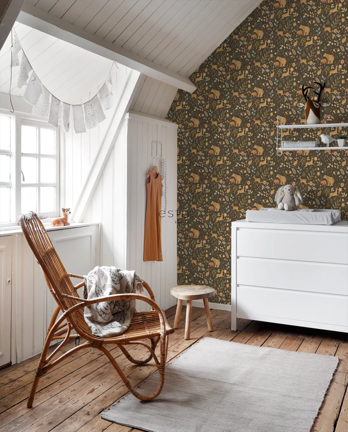 Kids Wallpaper with Forest Animals Brown&Beige 139526 (4)