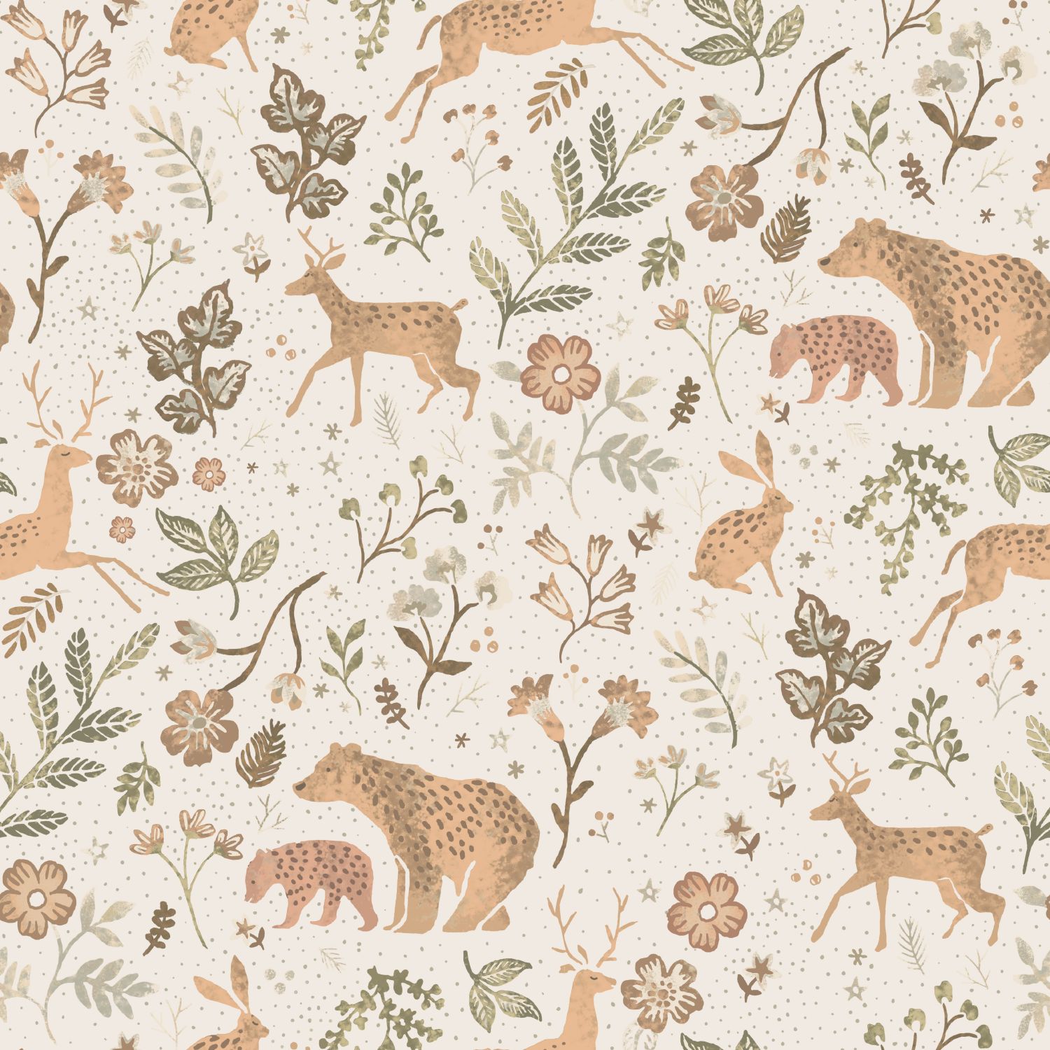 Kids Wallpaper with Forest Animals Off White & Beige 139525 (3)