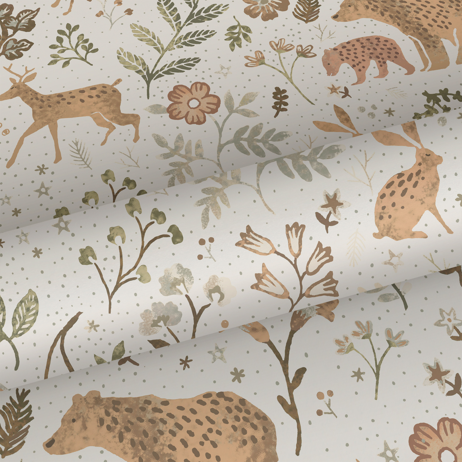 Kids Wallpaper with Forest Animals Off White & Beige 139525 (4)