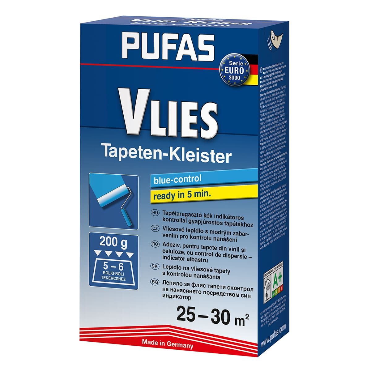 Pufas Euro 3000 Spezial Blue Control Non-Woven Wallpaper Adhesive – 200 g
