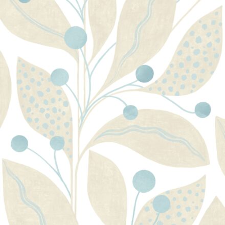 Wallpaper Abstract Leaves Blue