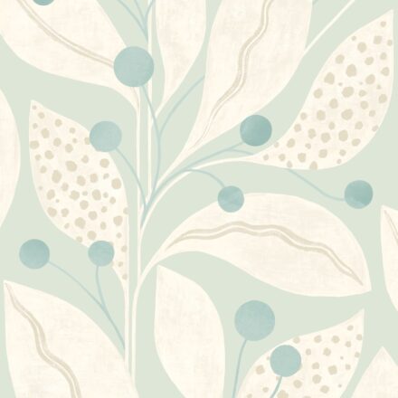 Wallpaper Abstract Leaves Light Blue