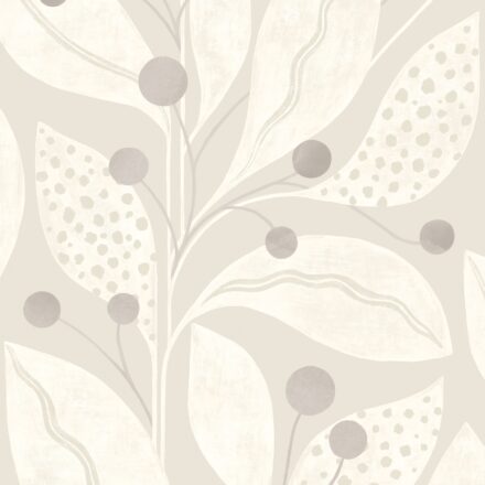 Wallpaper Abstract Leaves Light Grey