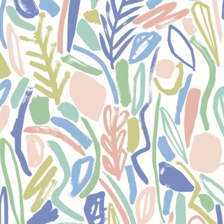 Wallpaper Abstract Pattern Blue&Blush