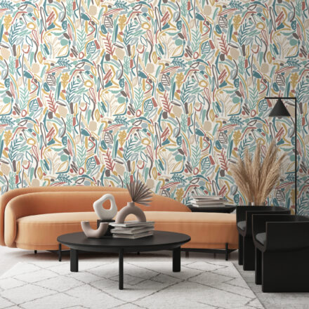 Wallpaper Abstract Pattern Turquoise