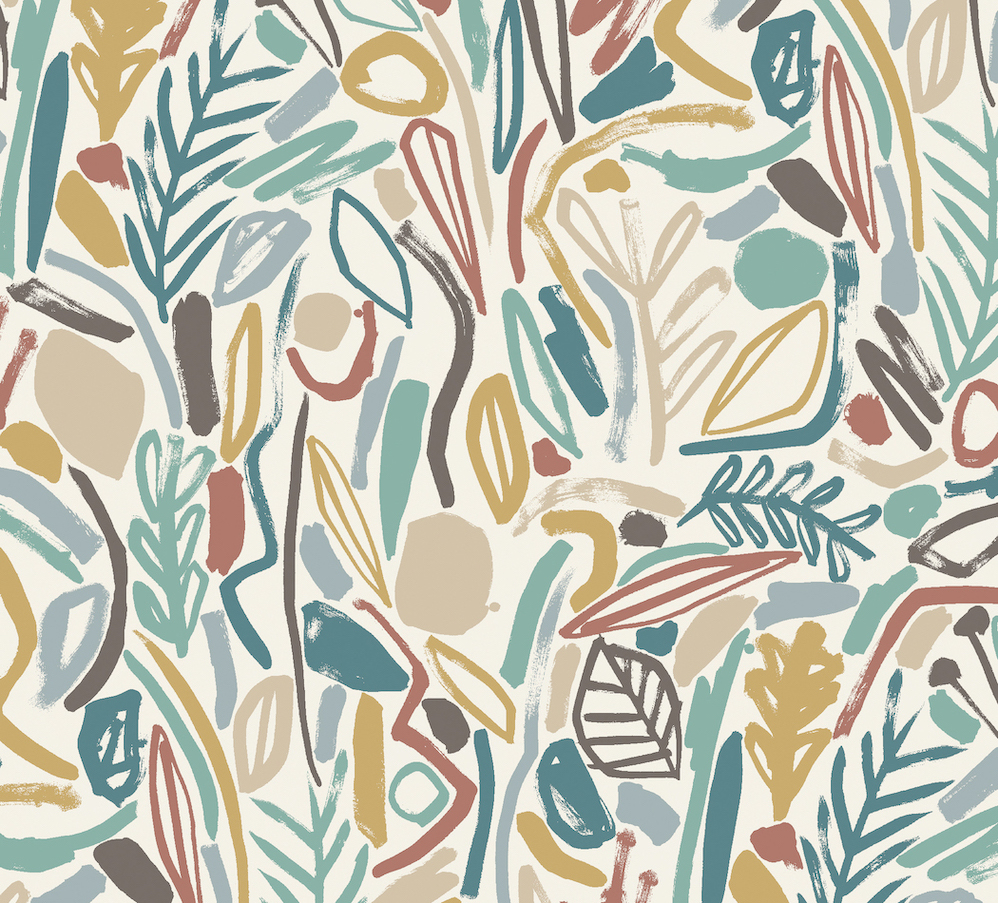 Wallpaper Abstract Pattern Turquoise – Verdure Cinnamon GHS50148W (2)