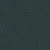 Wallpaper Art Deco Arches Dark Blue