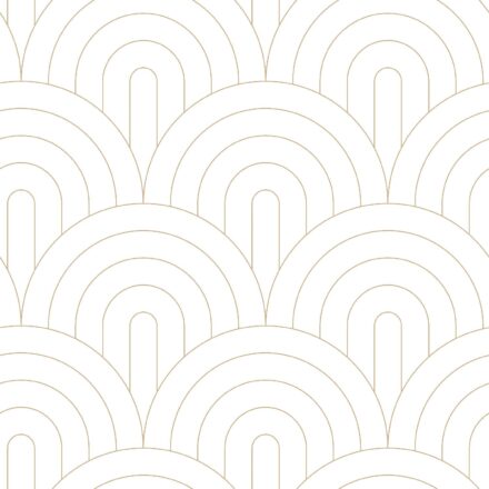 Wallpaper Art Deco Arches White & Gold