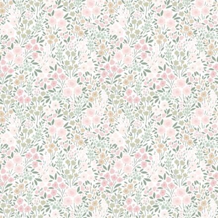 Wallpaper Flowers Soft Pink & Green