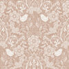 Wallpaper Flowers and Birds in Art Nouveau Style Nude Colour&White