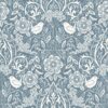 Wallpaper Flowers and Birds in Art Nouveau Style Vintage Blue
