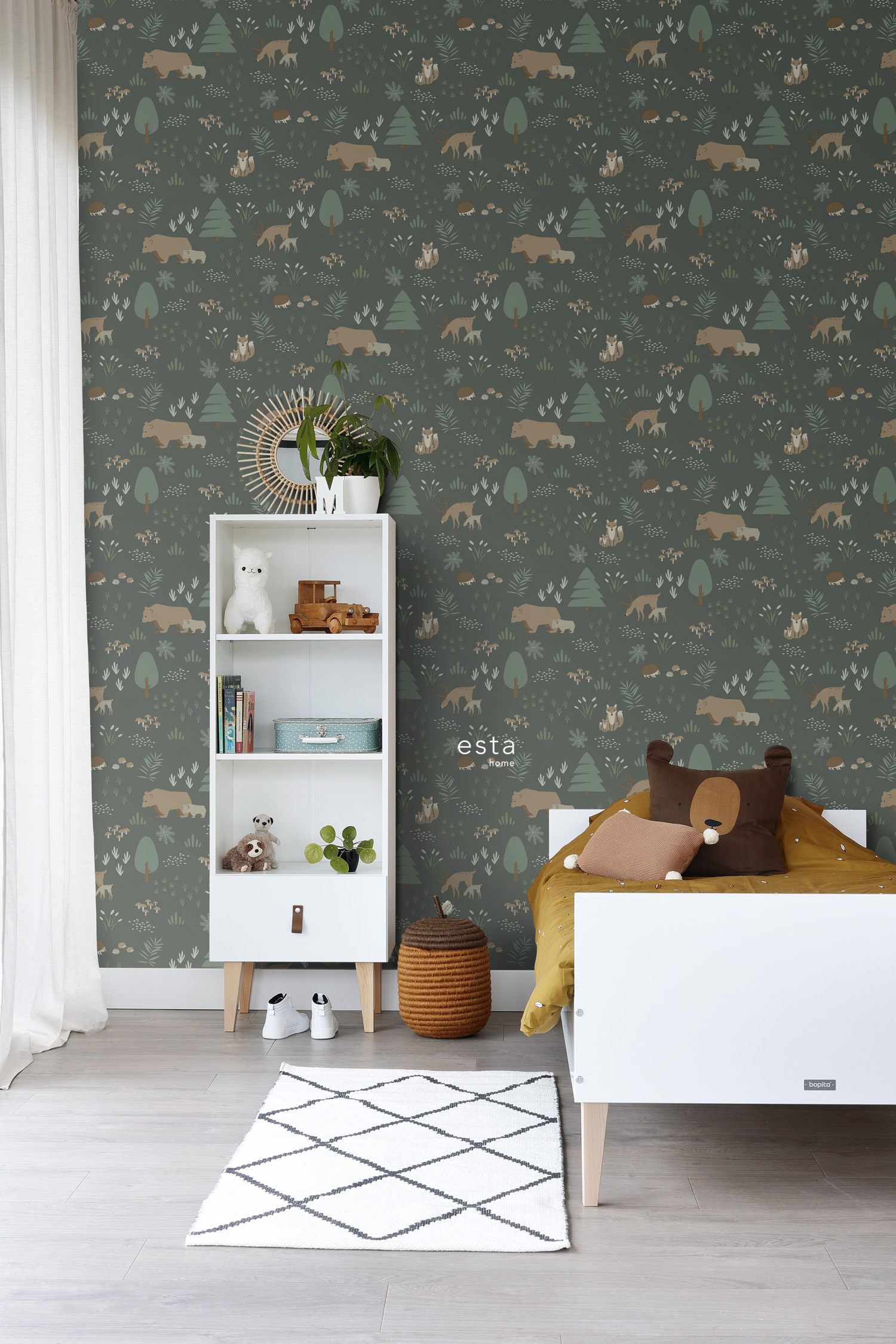 Wallpaper Forest with Forest Animals Dark 139249 (3)