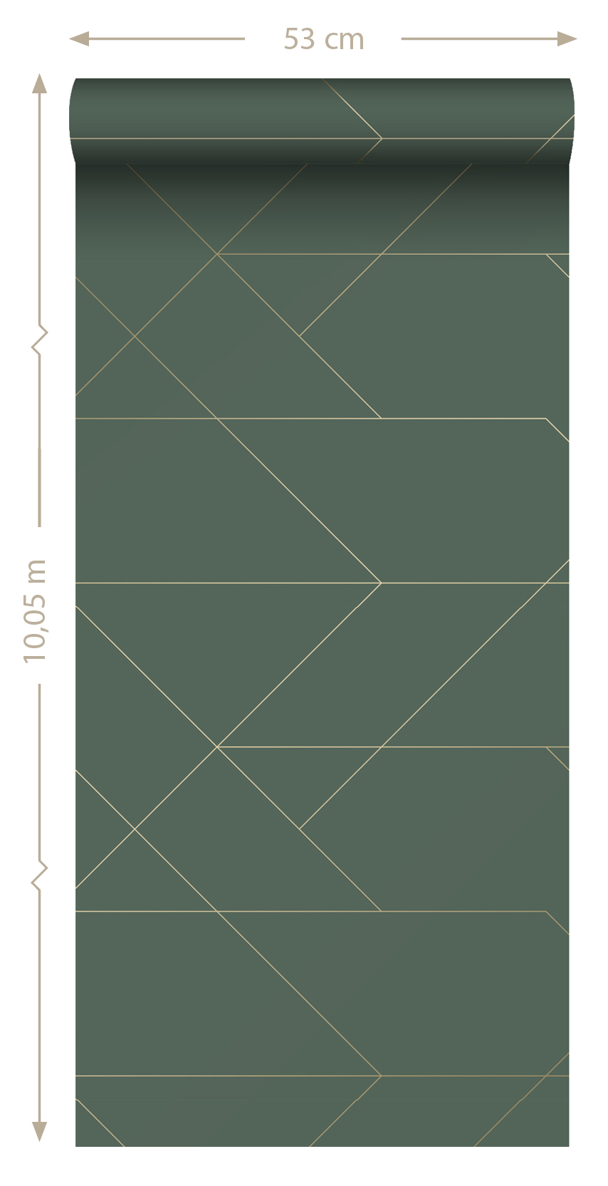 Wallpaper Graphic Lines Dark Green & Gold 139212 (2)