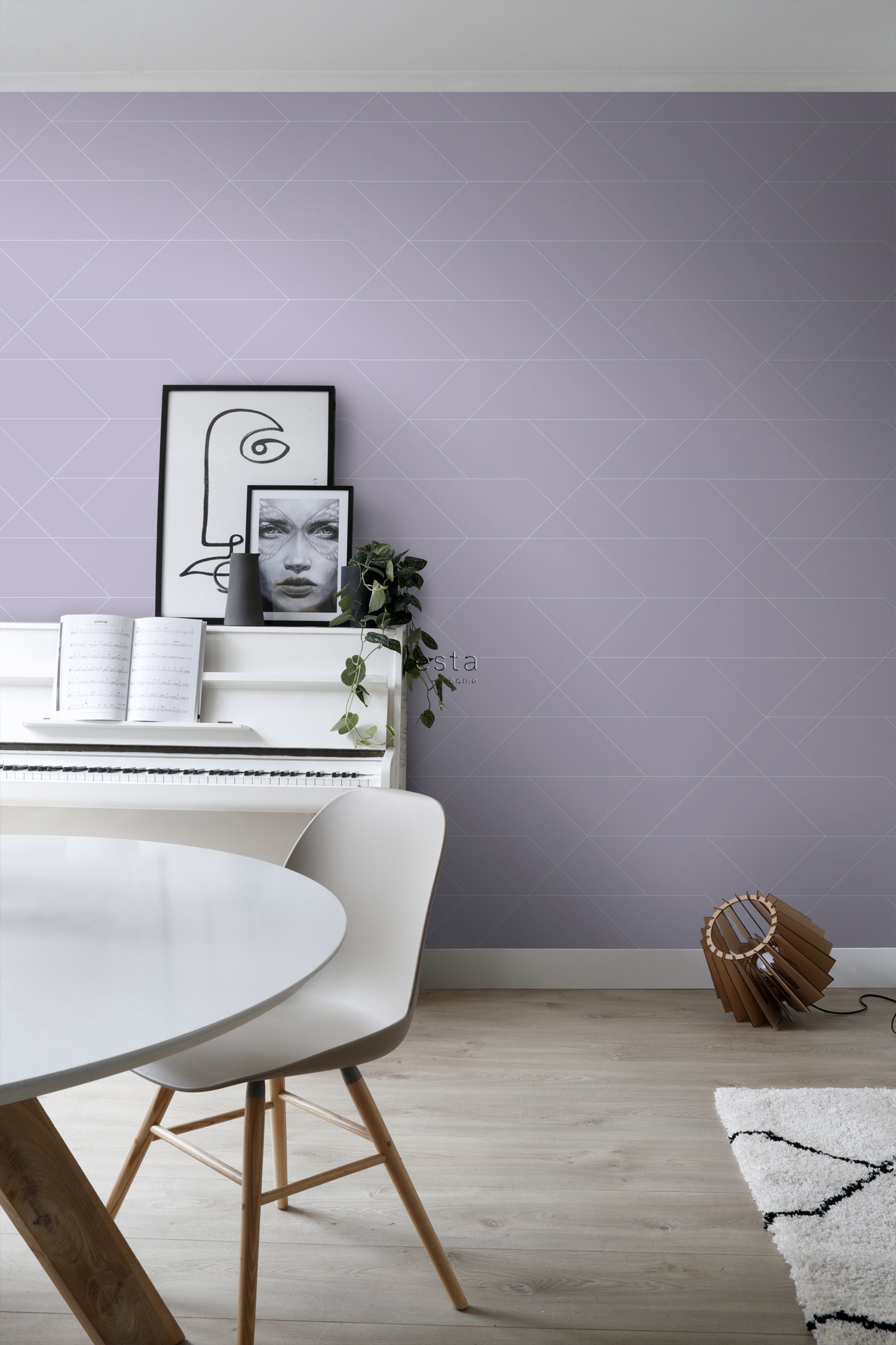 Wallpaper Graphic Lines Lilac Purple 139574 (2)