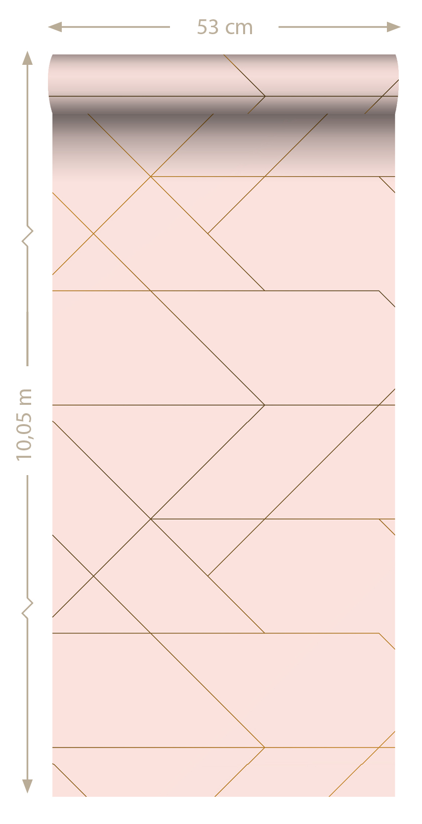 Wallpaper Graphic Lines Soft Pink & Gold 139211 (4)