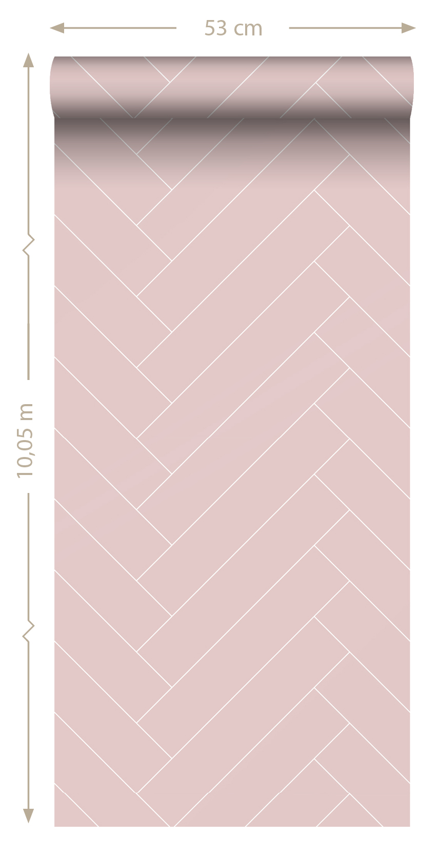 Wallpaper Herringbone Antique Pink&White 139220 (4)