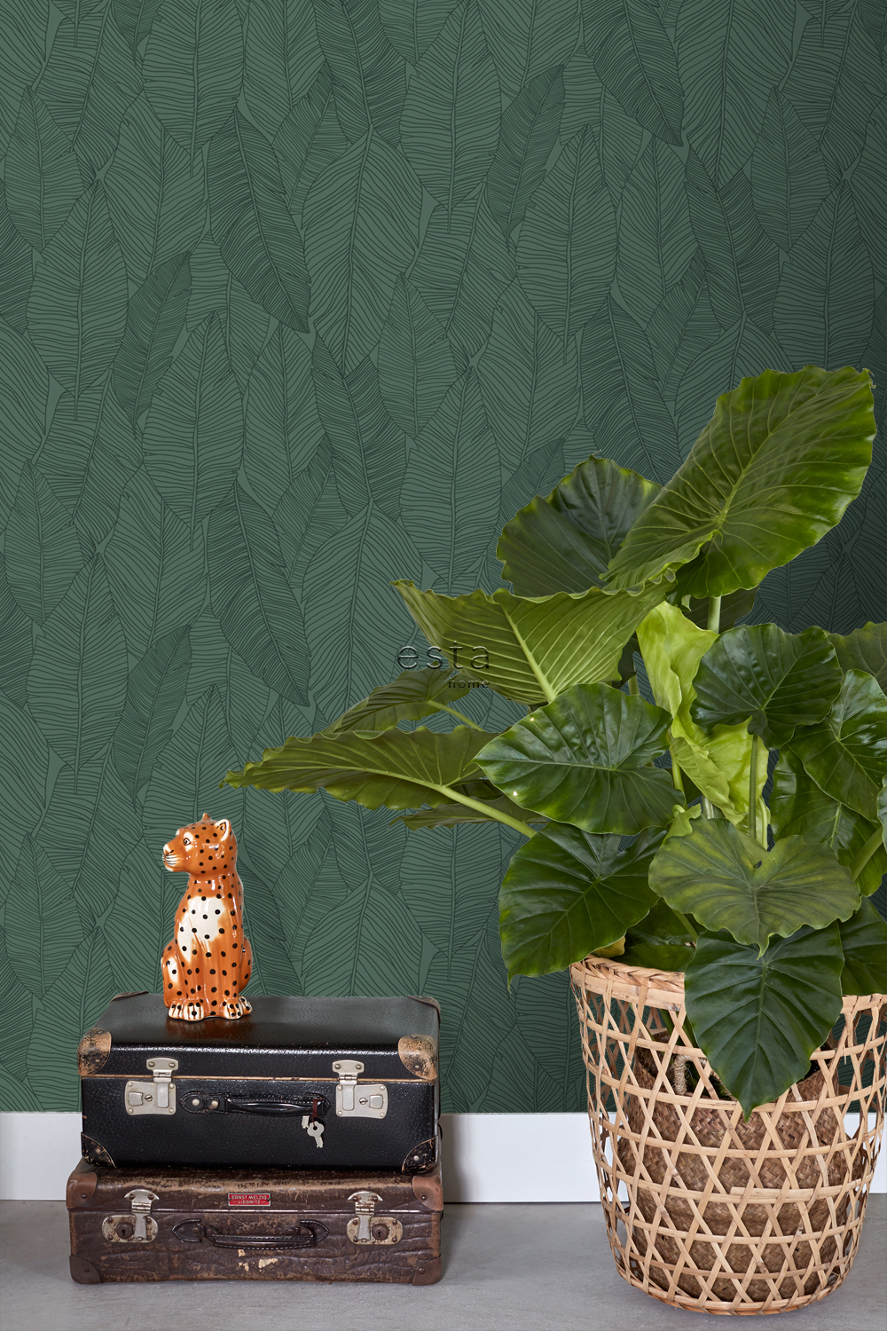 Wallpaper Pen Drawn Leaves Dark Green 139449 (2) Wallpaper Pen Drawn Leaves Dark Green