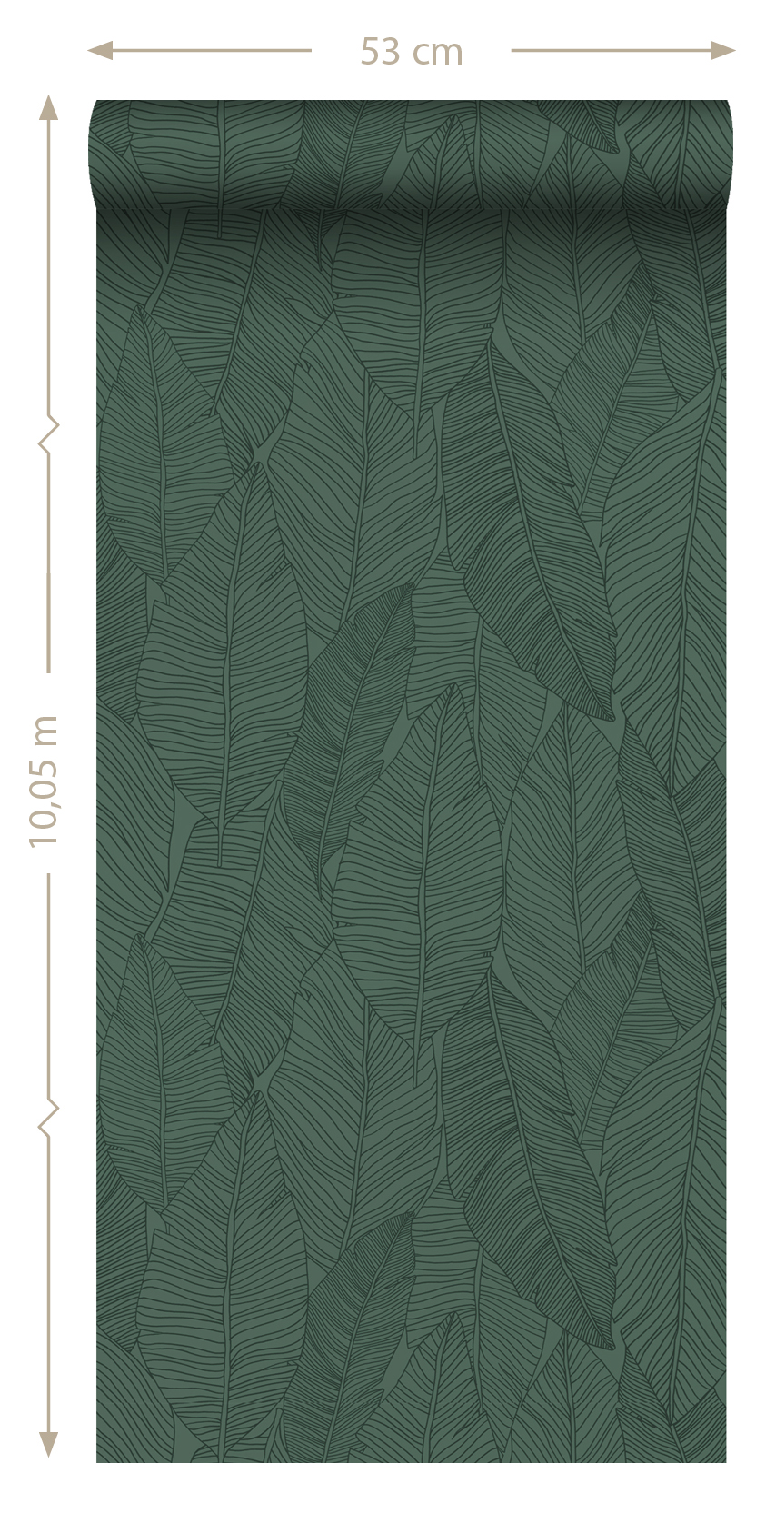 Wallpaper Pen Drawn Leaves Dark Green 139449 (3)