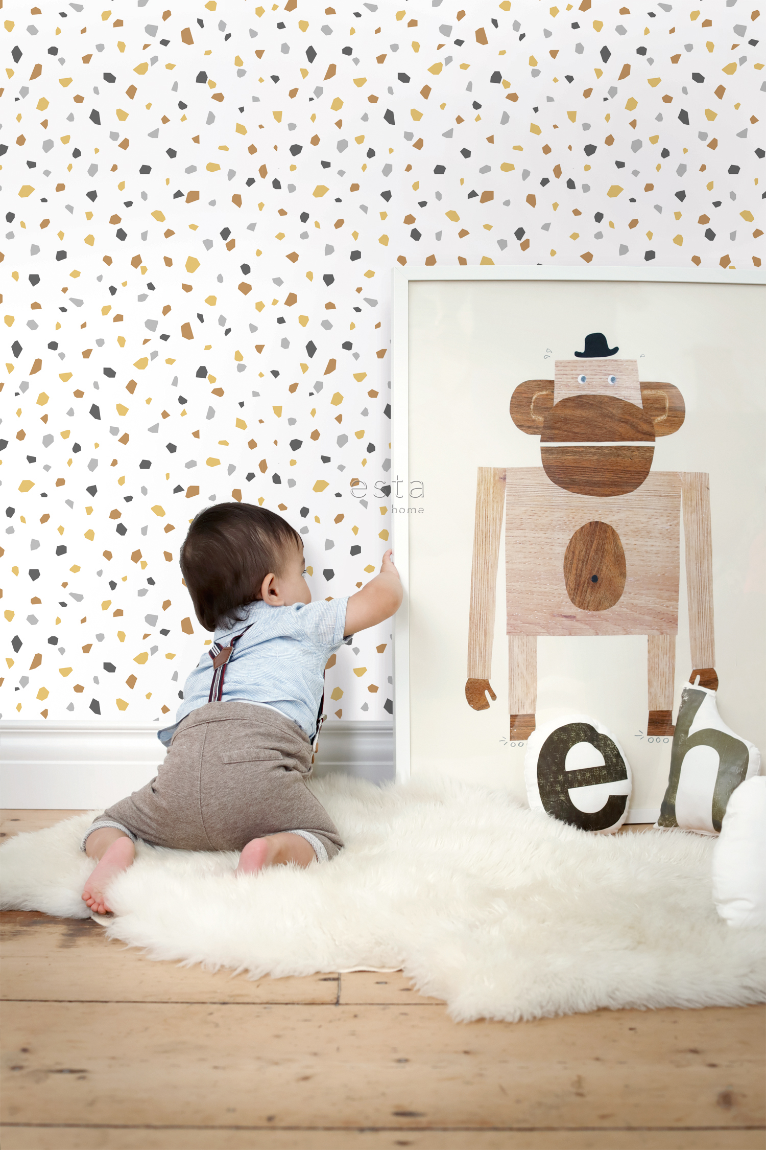Wallpaper Terrazzo Mustard & Grey 139305 (4)