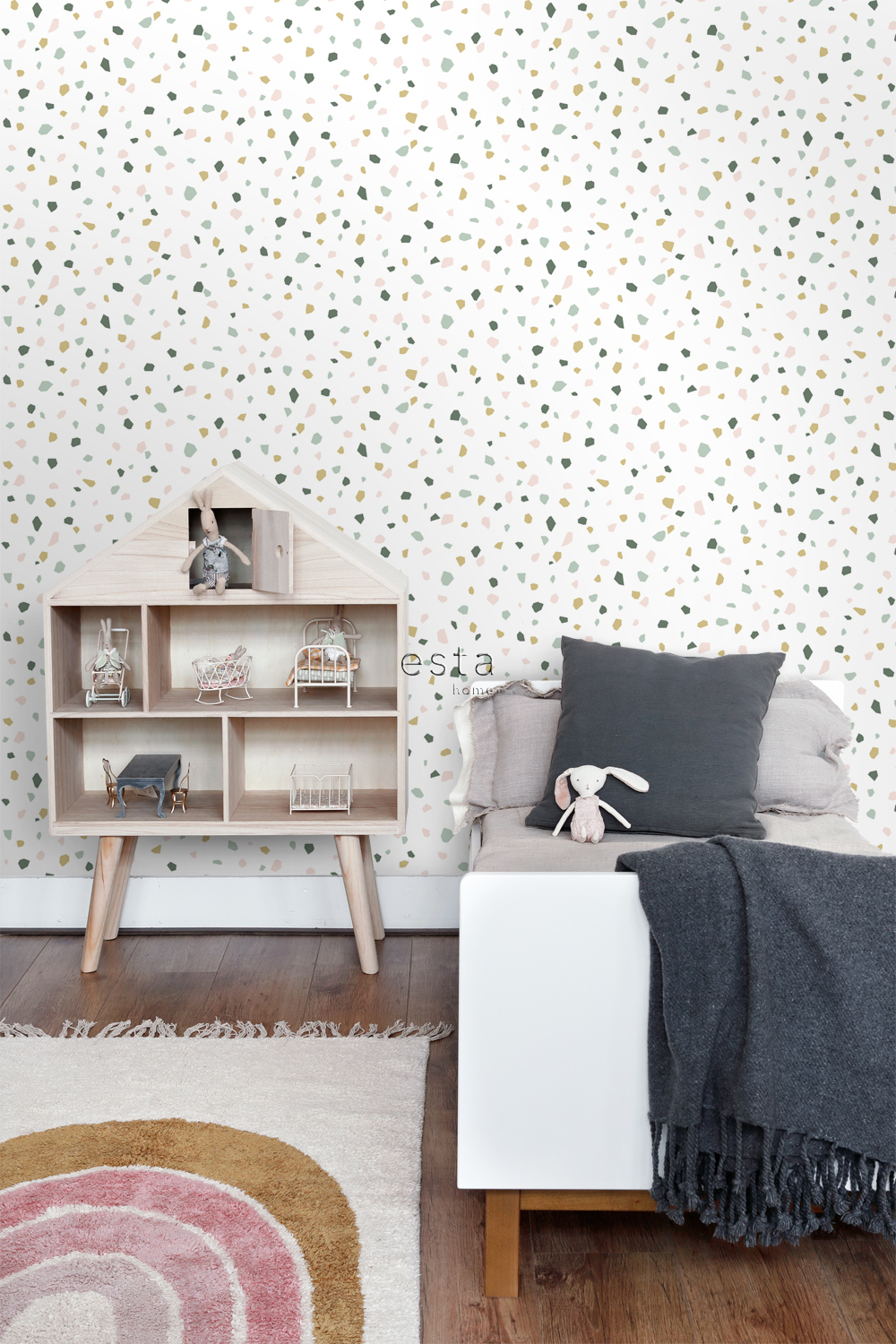Wallpaper Terrazzo Soft pink & Mint Green 139033 (2)