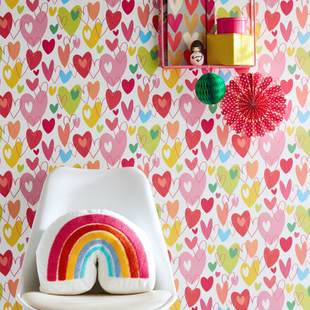 Kids Wallpaper Hearts Pink