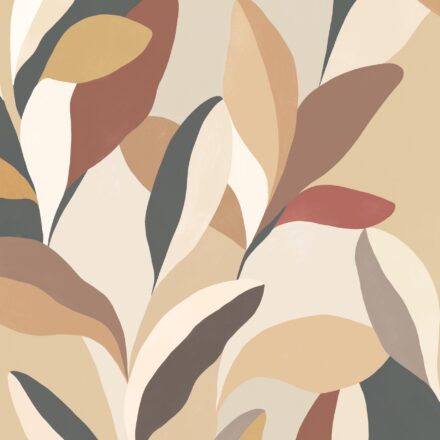 Wallpaper Abstract Leaves Earth Tones