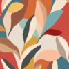 Wallpaper Abstract Leaves Orange
