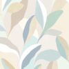 Wallpaper Abstract Leaves Pastel Blue