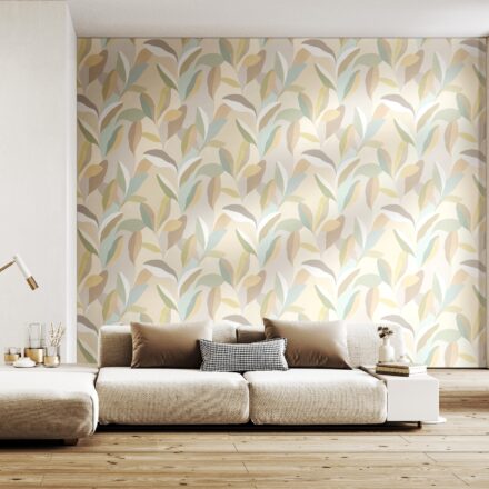Wallpaper Abstract Leaves Pastels