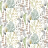 Wallpaper Fern Leaves Green & Grey