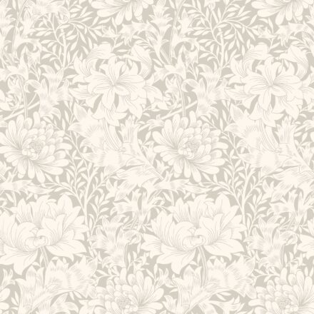 Wallpaper Floral Chrysanthemum Dove Grey