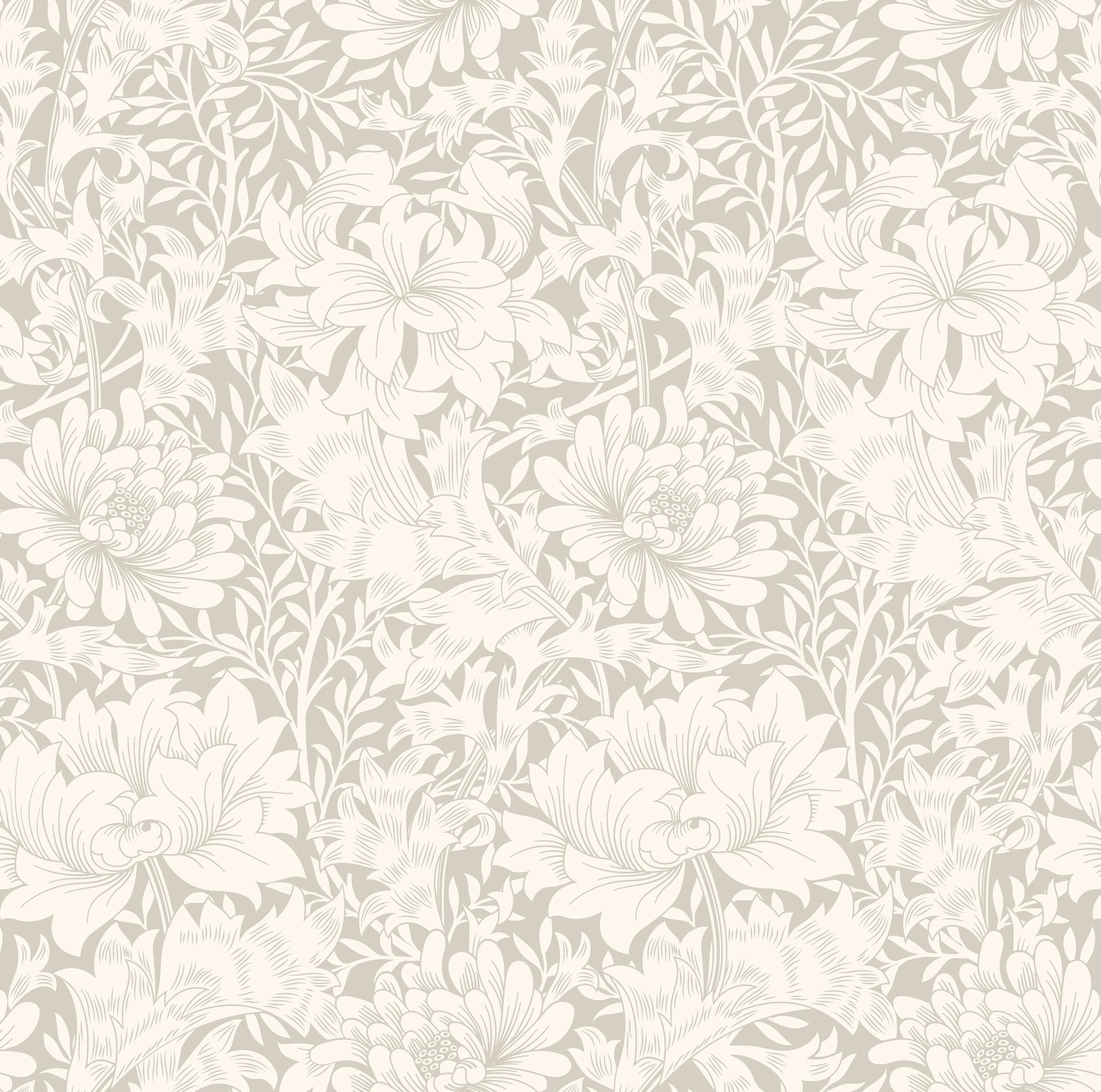 Wallpaper Floral Chrysanthemum Dove Grey HWA1113W (1) Wallpaper Floral Chrysanthemum Dove Grey